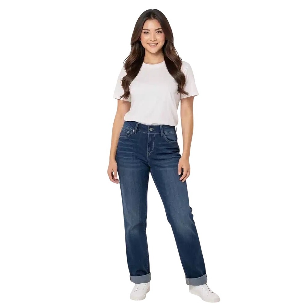 Tommy Hilfiger Womens Modern Crop Jeans Dark Wash Stretch Denim Size 0 NWt